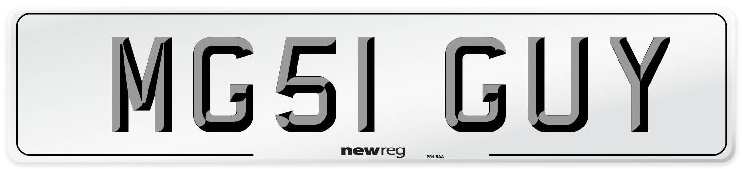 MG51 GUY Number Plate from New Reg